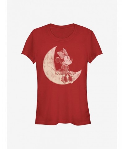 Disney Minnie Mouse Minnie On The Moon Girls T-Shirt $9.46 T-Shirts