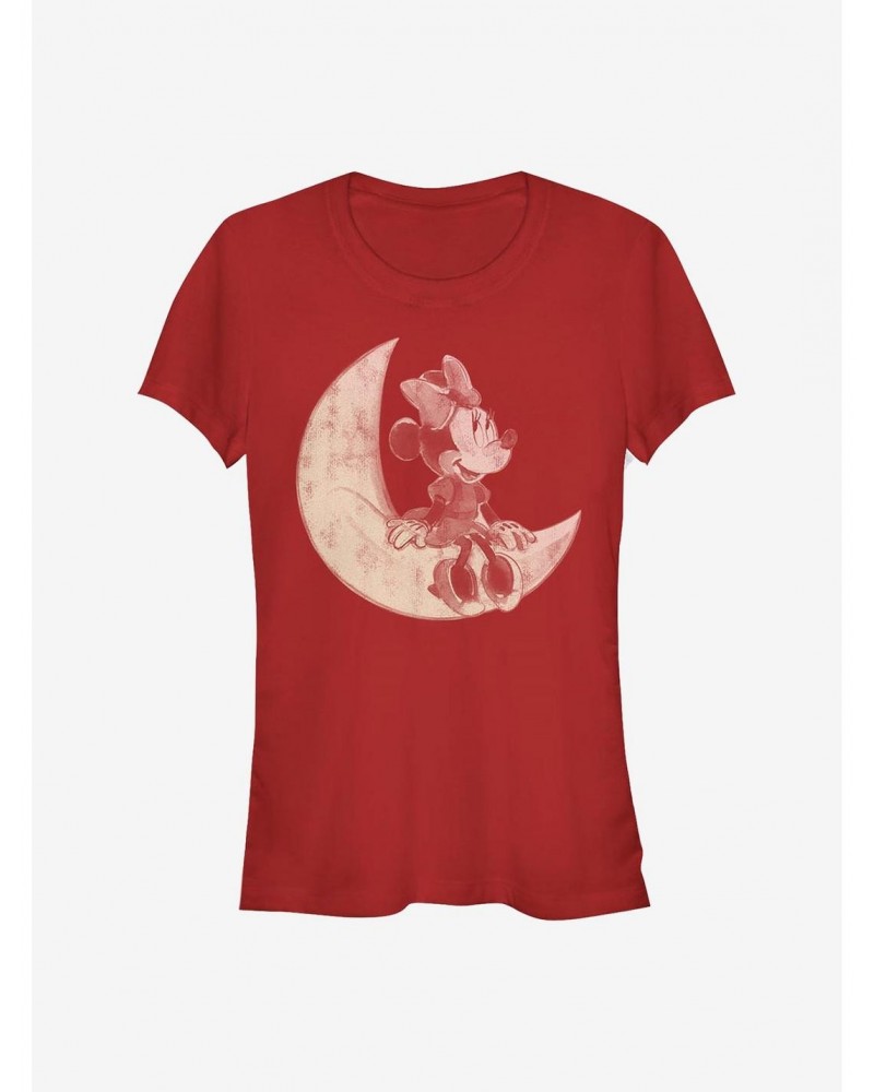 Disney Minnie Mouse Minnie On The Moon Girls T-Shirt $9.46 T-Shirts