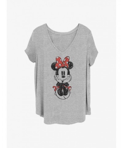 Disney Minnie Mouse Sitting Minnie Sketch Girls T-Shirt Plus Size $10.12 T-Shirts