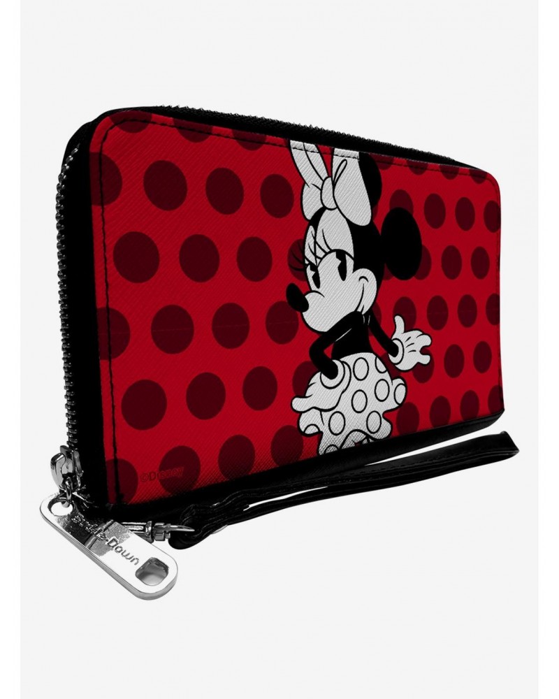 Disney Minnie Mouse Vintage Polka Dot Zip Around Wallet $15.01 Wallets