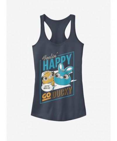 Disney Pixar Toy Story 4 Happy Go Ducky Girls Indigo Tank Top $10.46 Tops