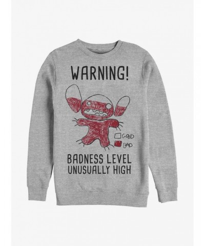 Disney Lilo & Stitch Warning Drawing Sitch Crew Sweatshirt $14.02 Sweatshirts