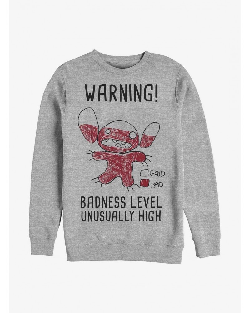 Disney Lilo & Stitch Warning Drawing Sitch Crew Sweatshirt $14.02 Sweatshirts