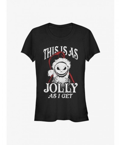 Disney The Nightmare Before Christmas This Is As Jolly As I Get Santa Jack Girls T-Shirt $9.96 T-Shirts