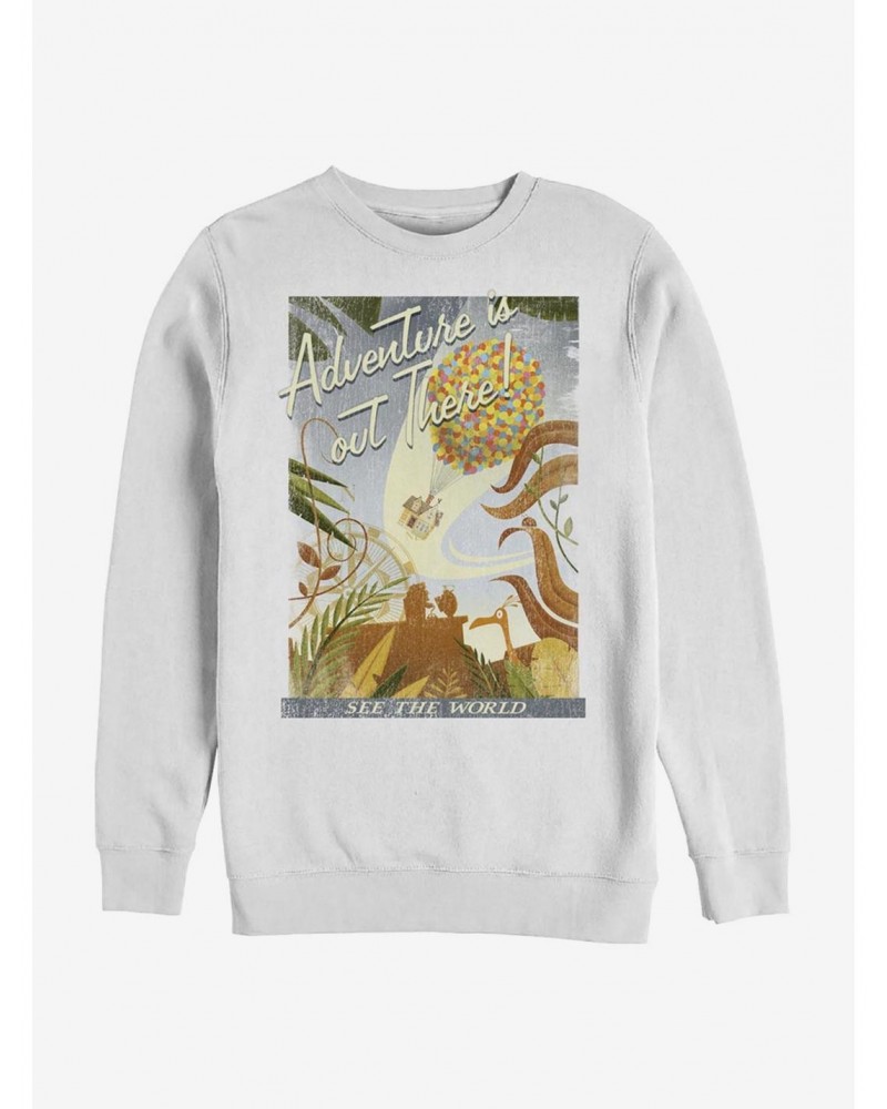 Disney Pixar Up Travel Poster Crew Sweatshirt $11.44 Sweatshirts