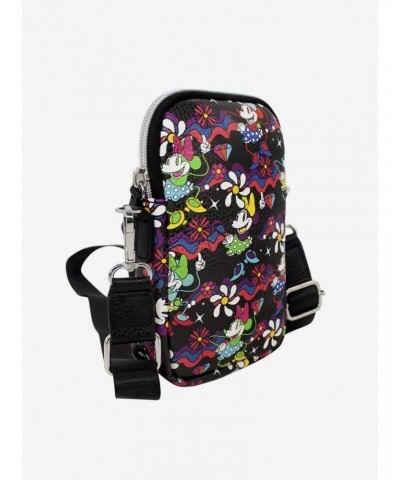 Disney Minnie Mouse Style Dancing Pose Floral Collage Phone Bag Holder Wallet $13.20 Wallets