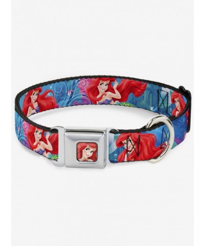 Disney The Little Mermaid Underwater Sparkle Poses Seatbelt Buckle Dog Collar $11.70 Pet Collars