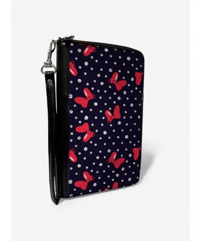 Disney Minnie Mouse Bow Polka Dot Toss Print Zip Around Wallet $15.71 Wallets