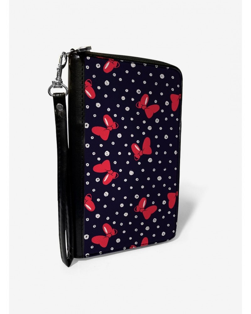 Disney Minnie Mouse Bow Polka Dot Toss Print Zip Around Wallet $15.71 Wallets