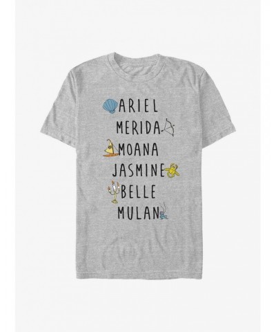 Disney Princess Name Stack T-Shirt $10.28 T-Shirts