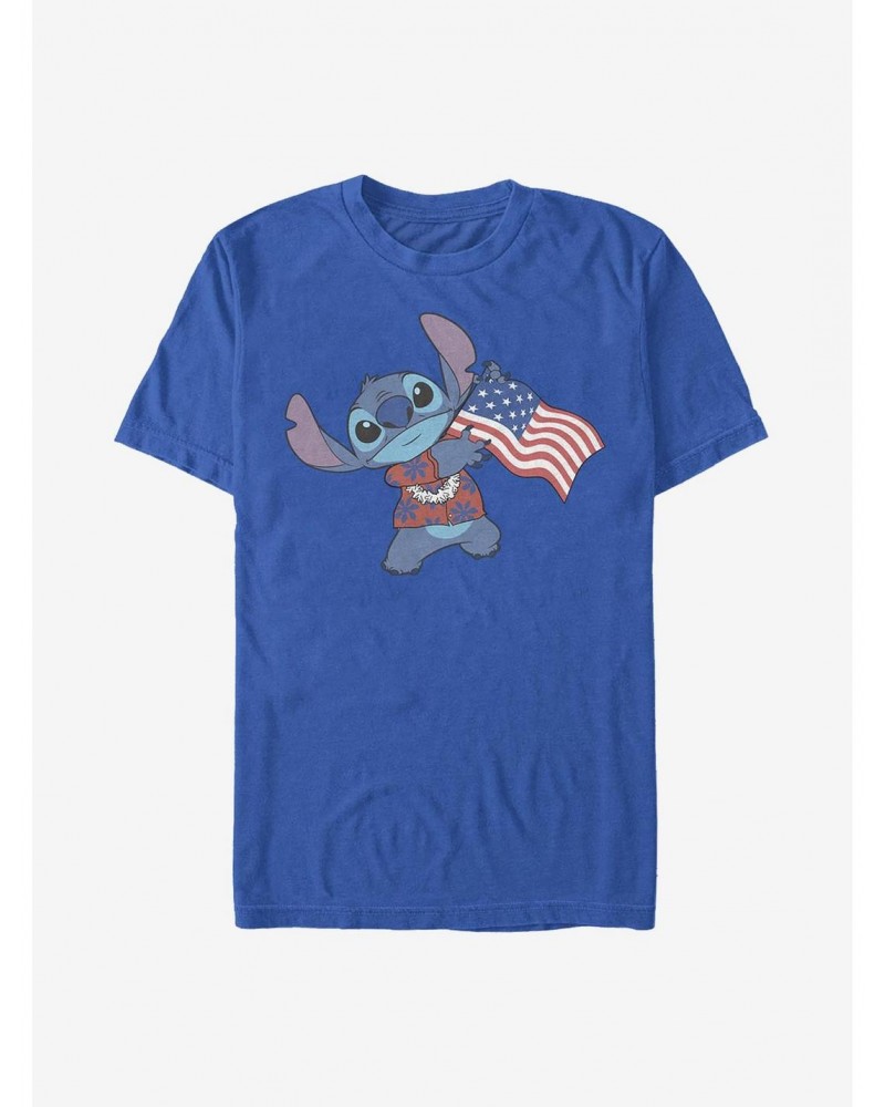 Disney Lilo & Stitch Tropic Stitch Flag T-Shirt $11.23 T-Shirts