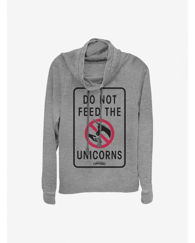 Disney Pixar Onward Don't Feed The Unicorns Cowlneck Long-Sleeve Girls Top $14.37 Tops