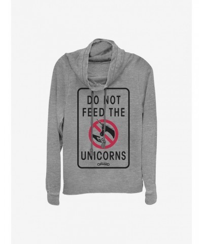 Disney Pixar Onward Don't Feed The Unicorns Cowlneck Long-Sleeve Girls Top $14.37 Tops