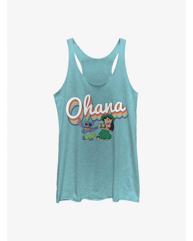 Disney Lilo & Stitch Rainbow Ohana Girls Tank $9.07 Tanks