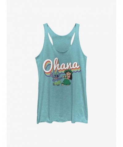 Disney Lilo & Stitch Rainbow Ohana Girls Tank $9.07 Tanks