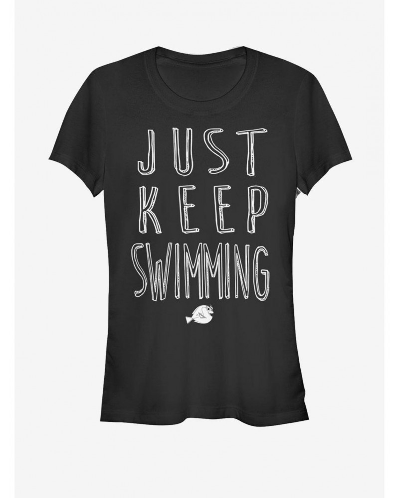 Disney Pixar Finding Dory Just Keep Swimming Girls T-Shirt $8.96 T-Shirts