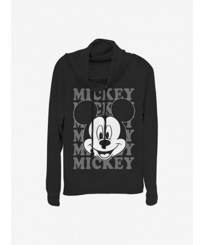 Disney Mickey Mouse All Name Cowlneck Long-Sleeve Girls Top $20.65 Tops