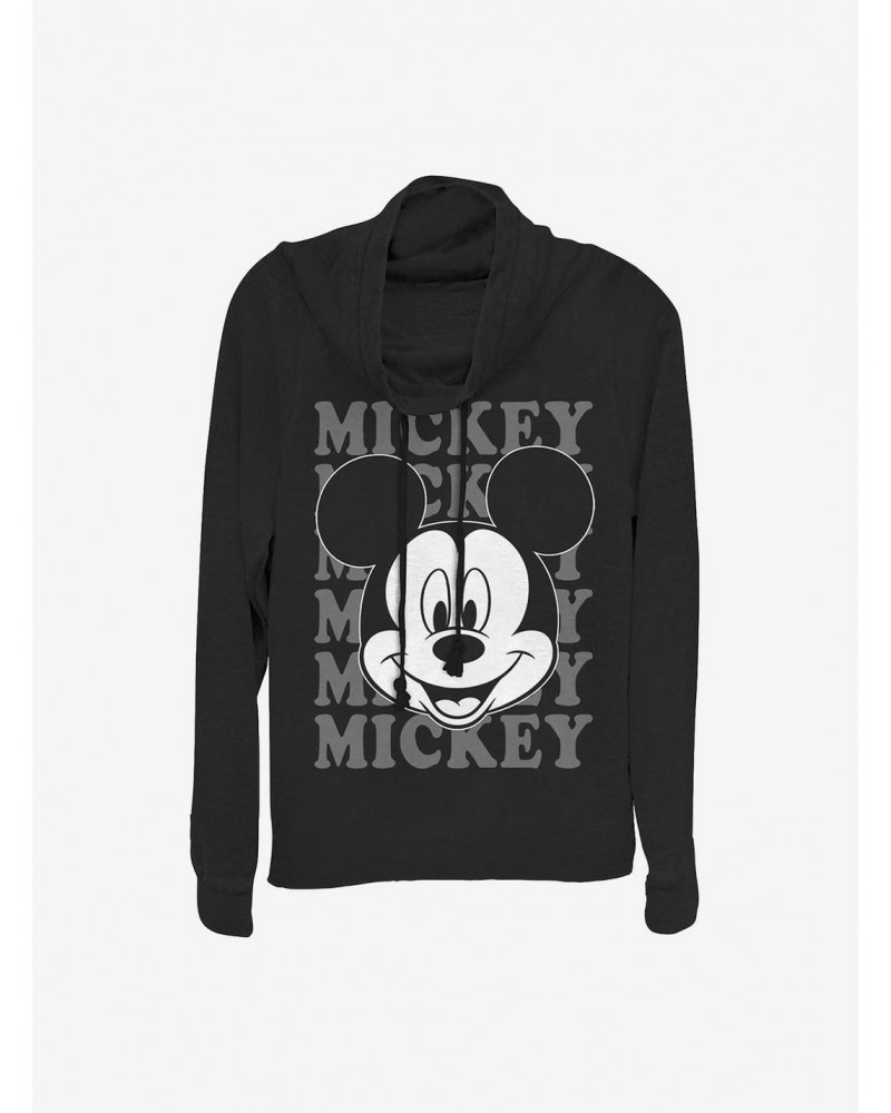 Disney Mickey Mouse All Name Cowlneck Long-Sleeve Girls Top $20.65 Tops