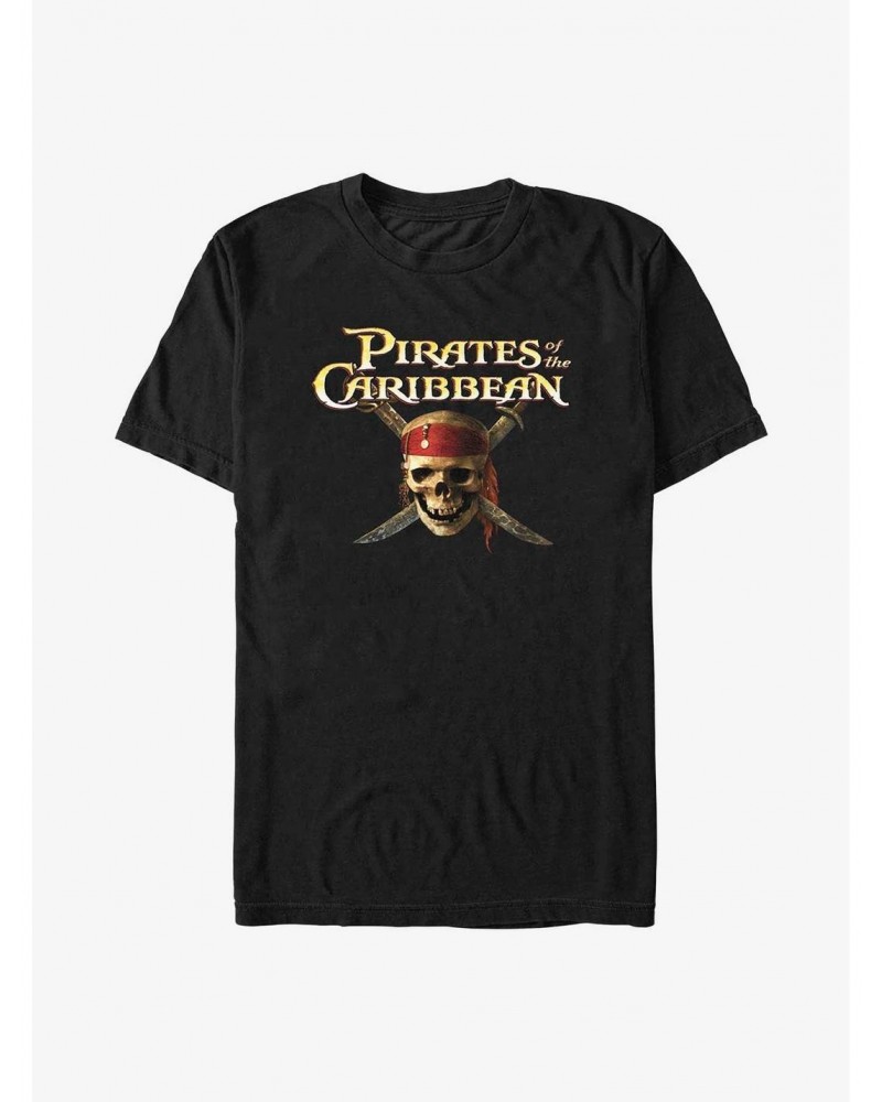 Disney Pirates of the Caribbean Skull Cross Logo T-Shirt $11.71 T-Shirts